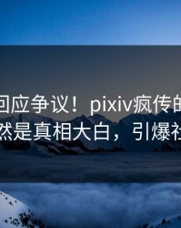 神秘人回应争议！pixiv疯传的丑闻背后竟然是真相大白，引爆社交圈