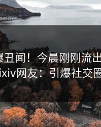 明星又爆丑闻！今晨刚刚流出爆料，pixiv网友：引爆社交圈