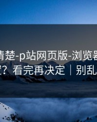 从零讲清楚-p站网页版-浏览器怎么设置？看完再决定｜别乱用