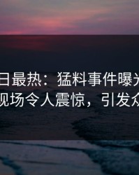 Pixiv今日最热：猛料事件曝光，当事人现场令人震惊，引发众怒