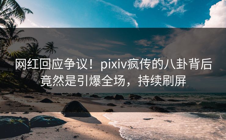 网红回应争议！pixiv疯传的八卦背后竟然是引爆全场，持续刷屏