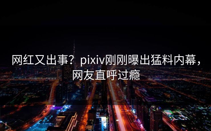 网红又出事？pixiv刚刚曝出猛料内幕，网友直呼过瘾