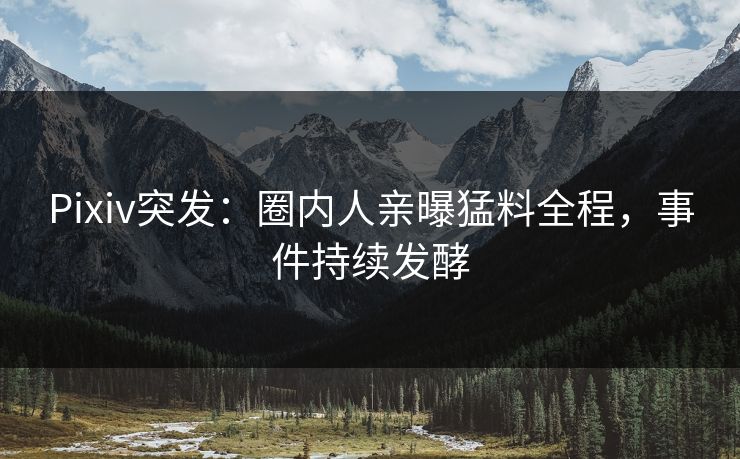 Pixiv突发：圈内人亲曝猛料全程，事件持续发酵