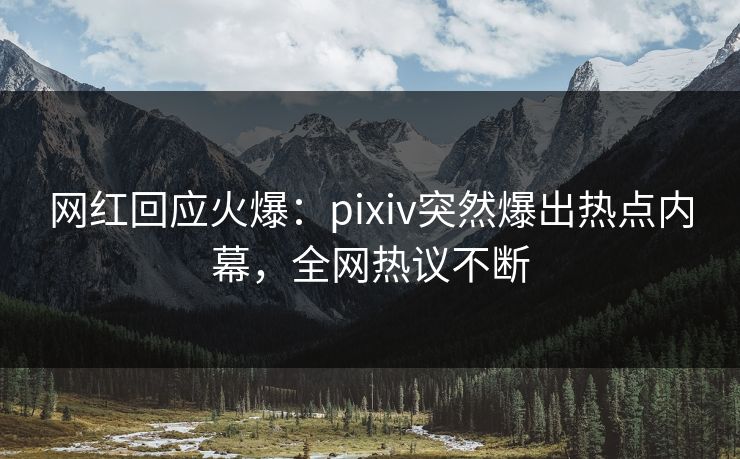 网红回应火爆：pixiv突然爆出热点内幕，全网热议不断