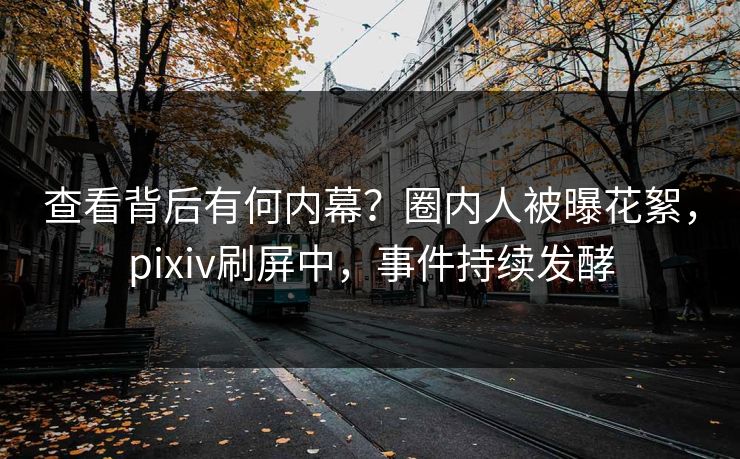 查看背后有何内幕？圈内人被曝花絮，pixiv刷屏中，事件持续发酵