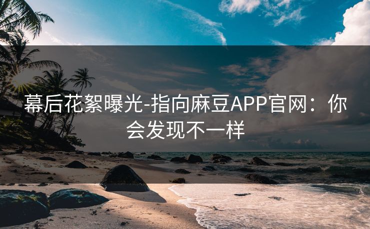 幕后花絮曝光-指向麻豆APP官网：你会发现不一样